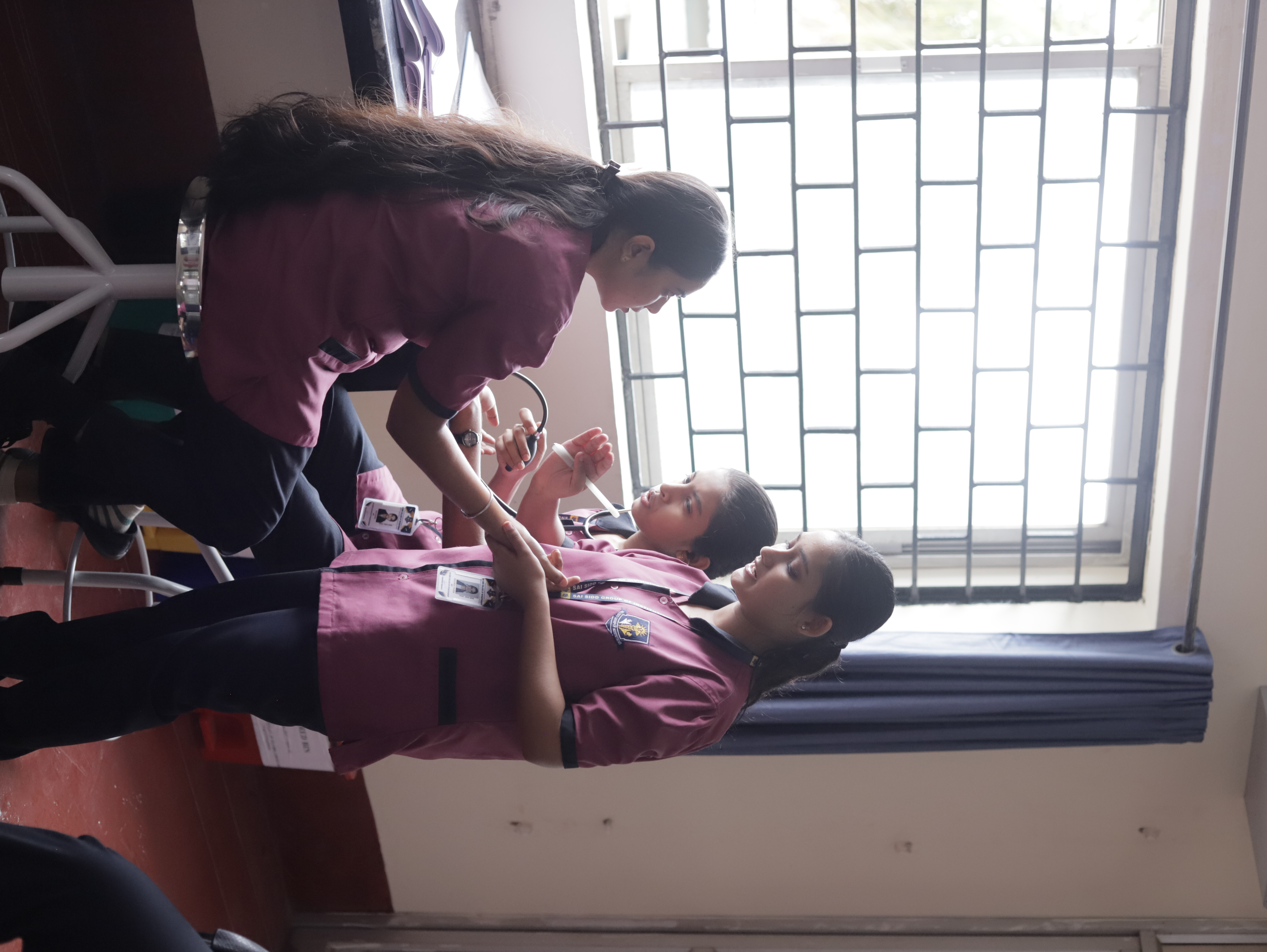 Sai Sidd students in healthcare learning